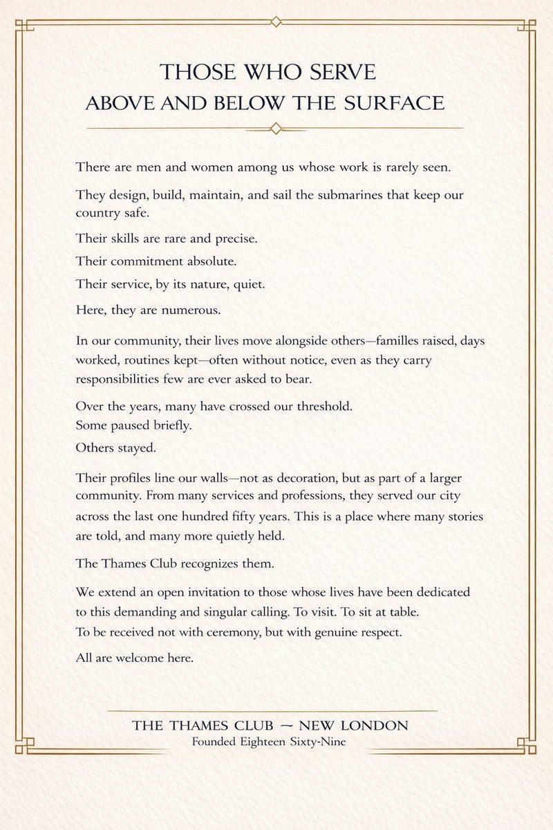 Those Who Serve Above and Below the Surface — Thames Club