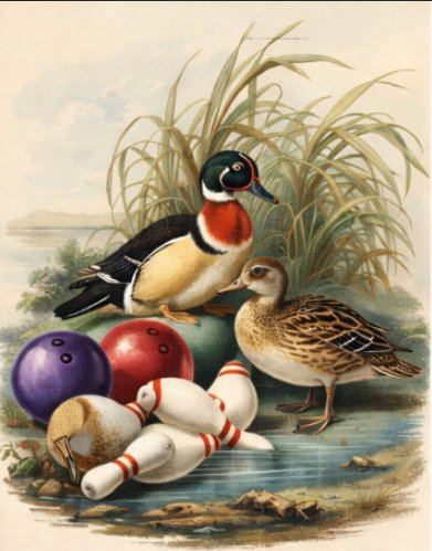 Duckpin bowling illustration