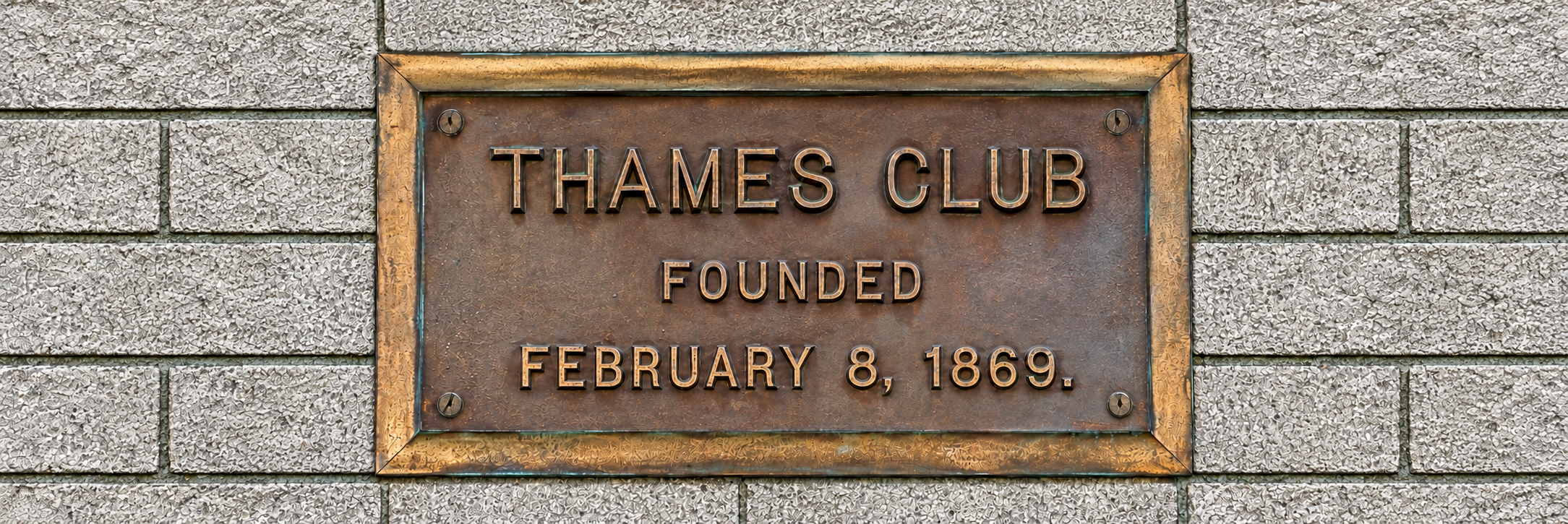 Thames Club founding plaque — February 8, 1869